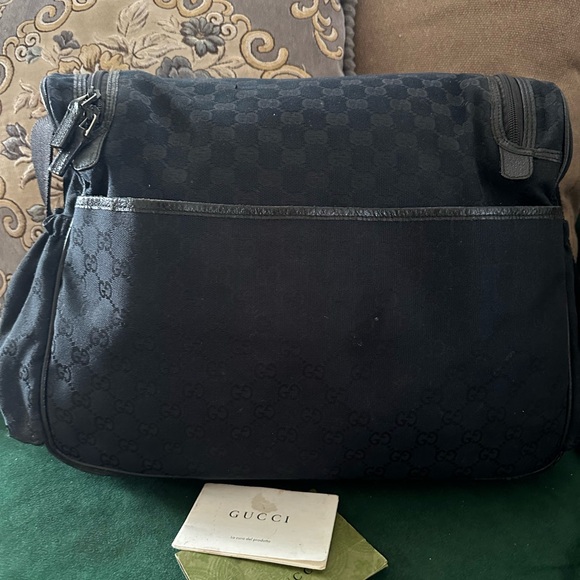 Authentic Gucci Canvas BlK diaper bag - Picture 3 of 8